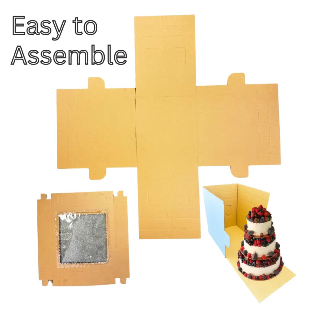 10’’ Flexi-Height Adjustable Cake Box With Window (10’’/12’’/14’’Height)