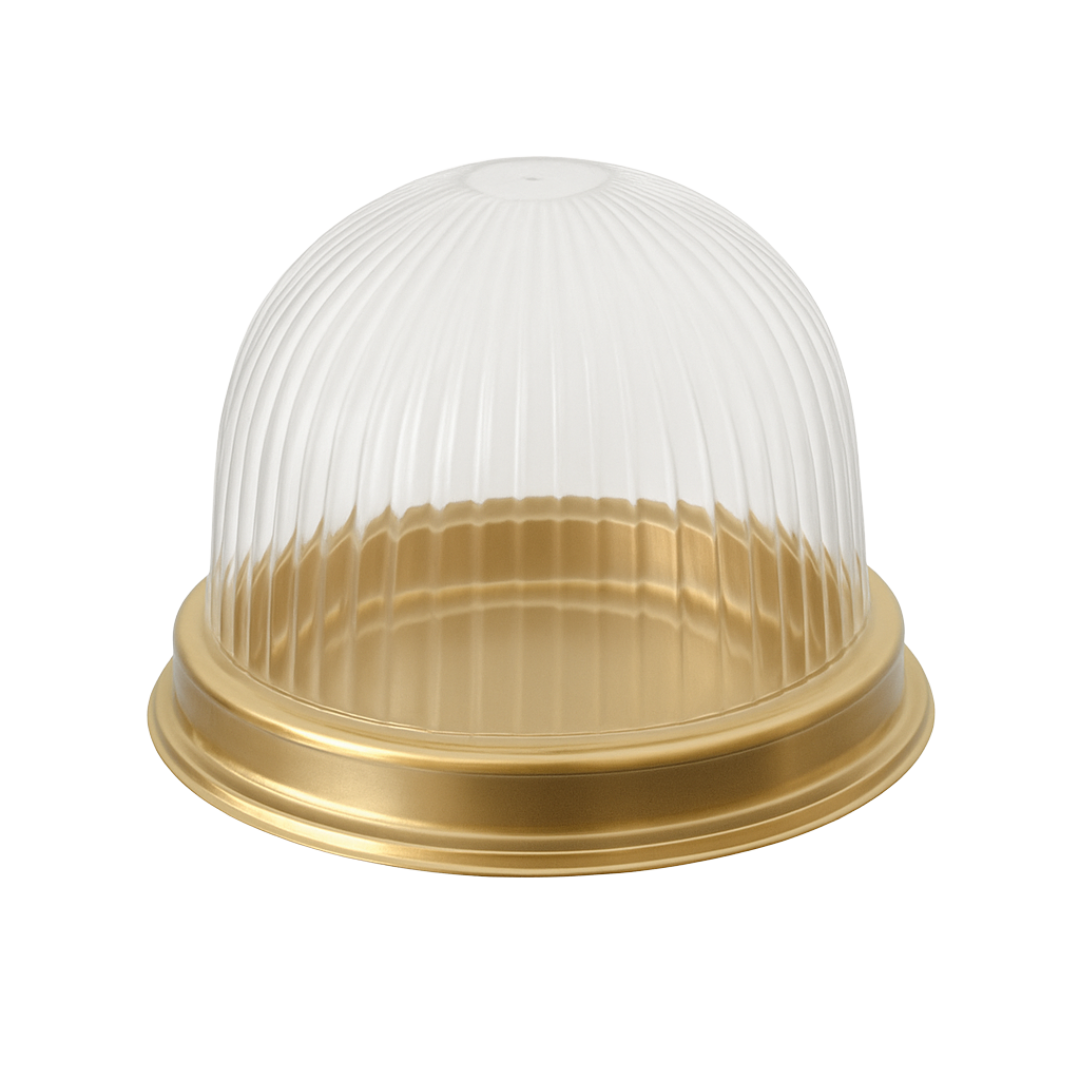 4" Gold Bottom Mini Individual Plastic Cake Container