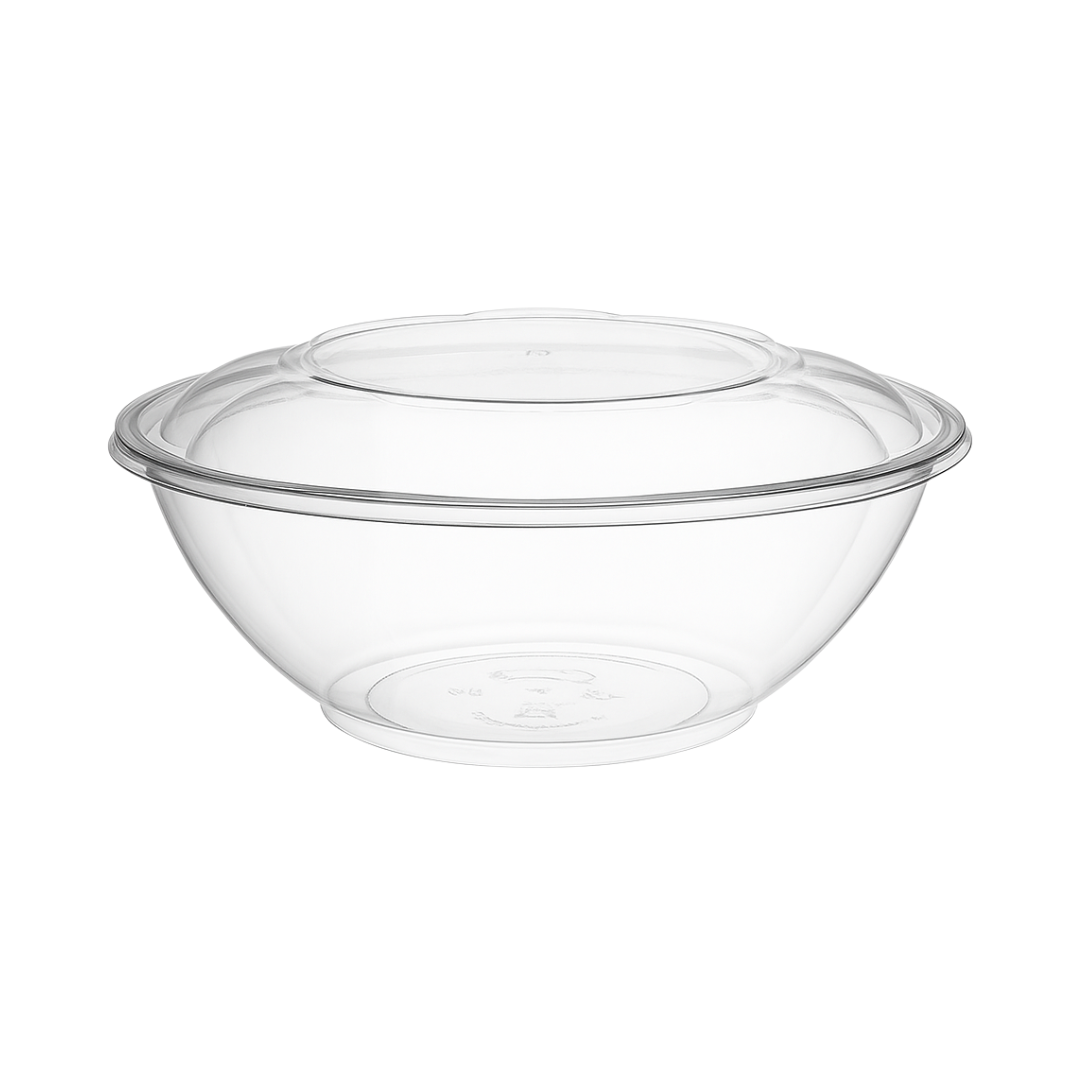 24oz Crystal Clear APET Plastic Bowl with Lid (200 pcs)