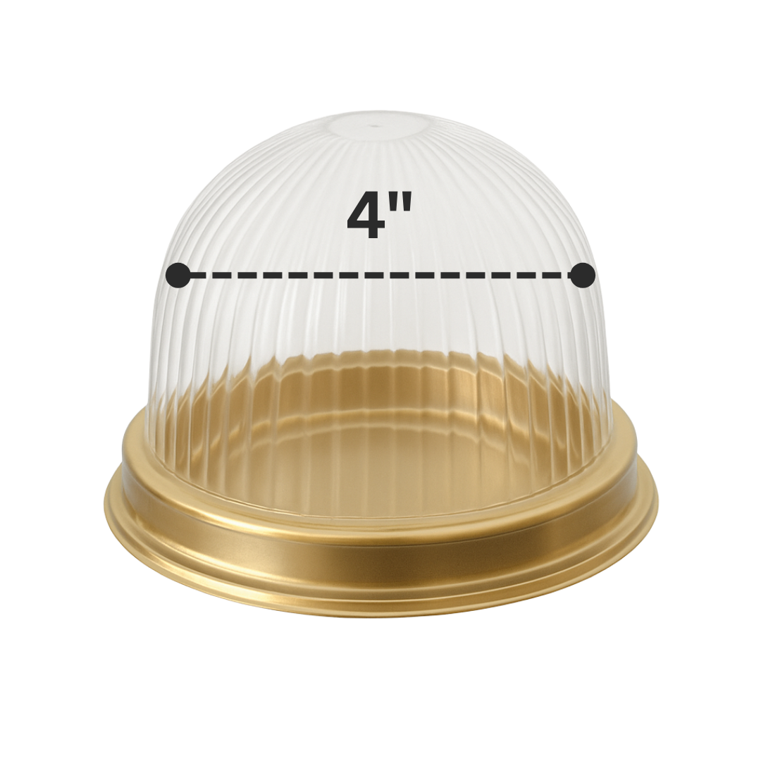 4" Gold Bottom Mini Individual Plastic Cake Container