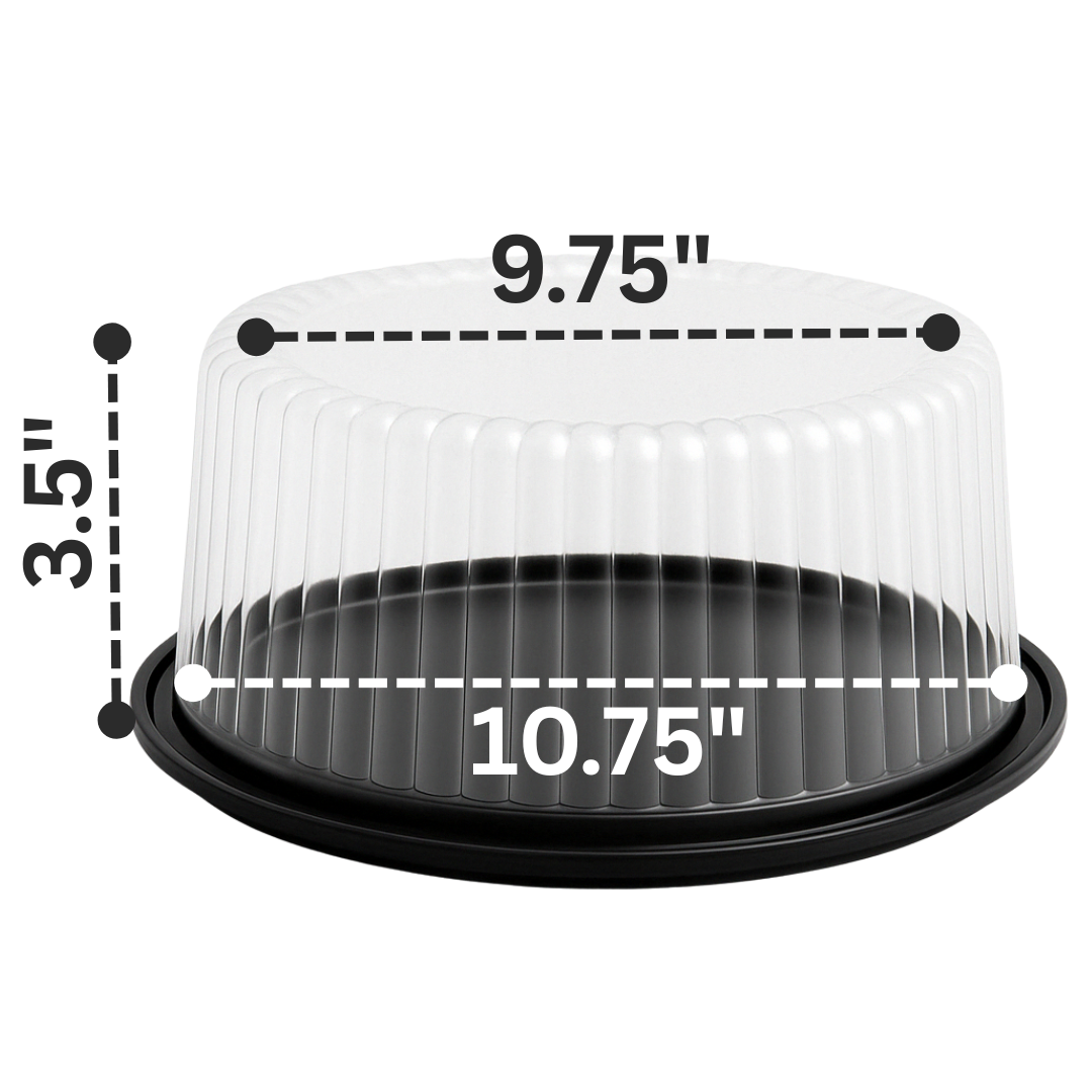 10" Low Dome Plastic Cake Display Container (2-Piece)