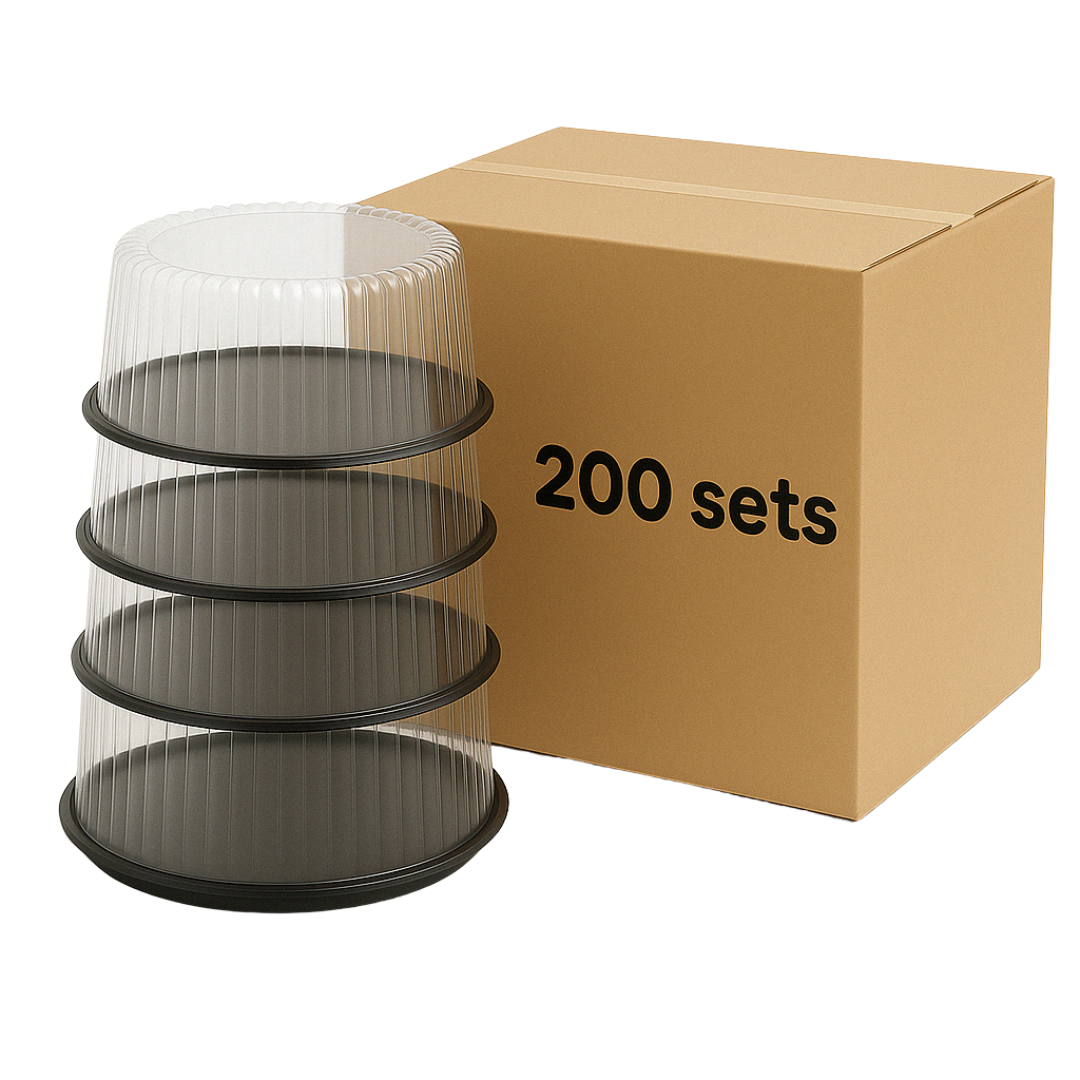 10" Low Dome Plastic Cake Display Container (2-Piece)