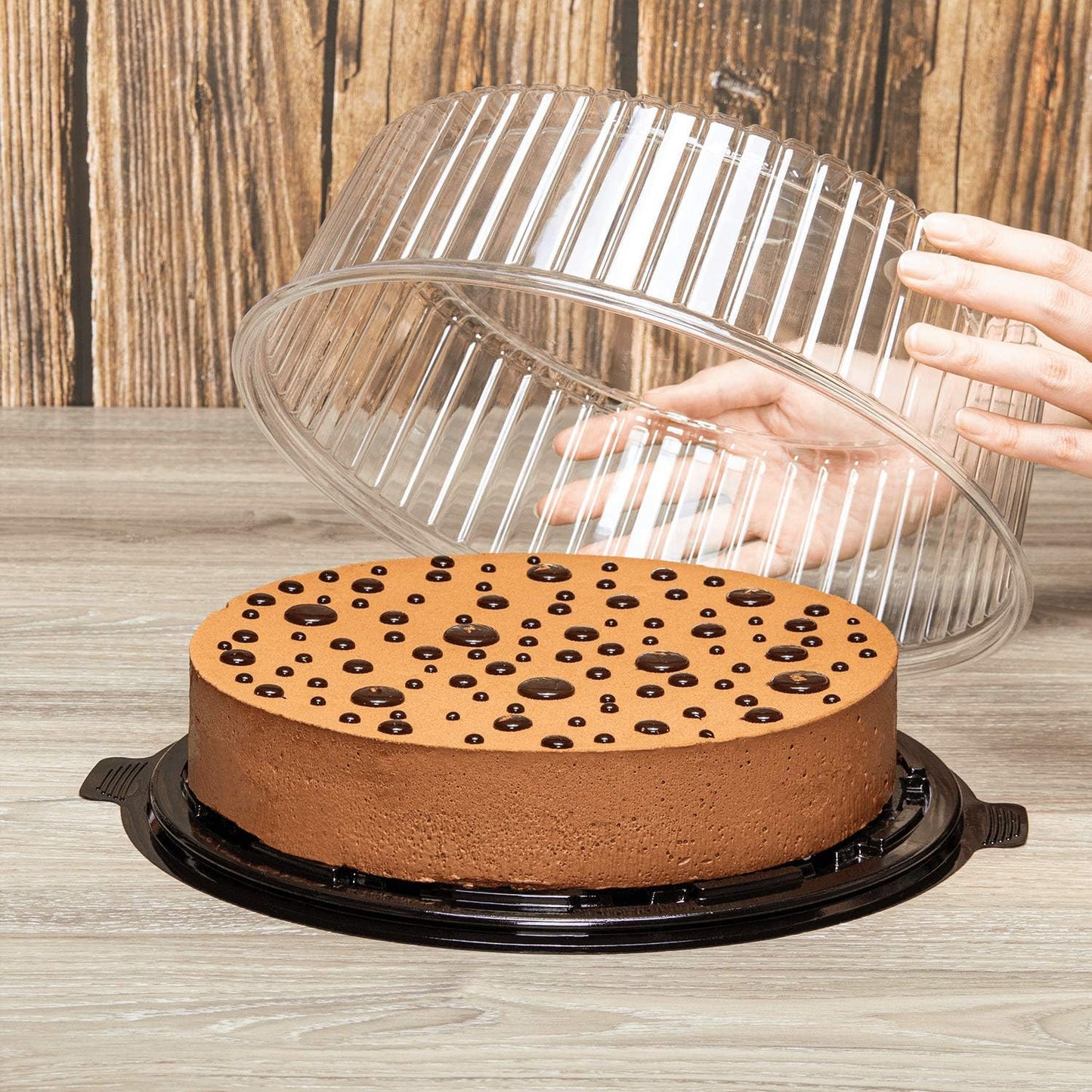 11.5" Low Dome Plastic Cake Display Container (2-Piece)