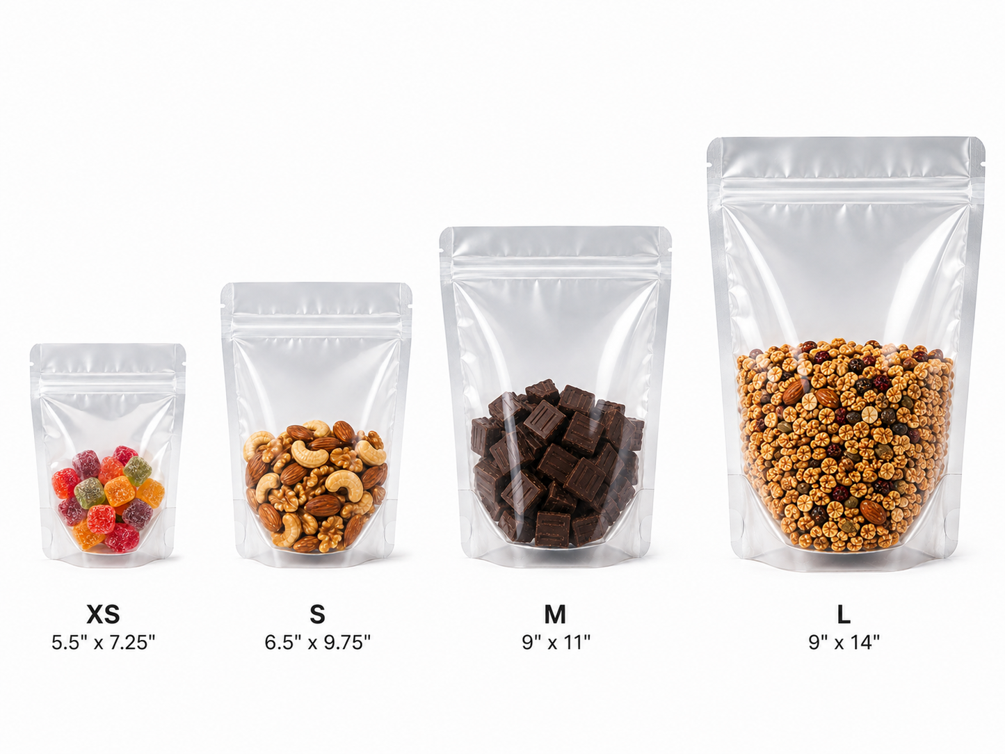 9" x 11" Clear Stand-Up Pouch M (500pcs)