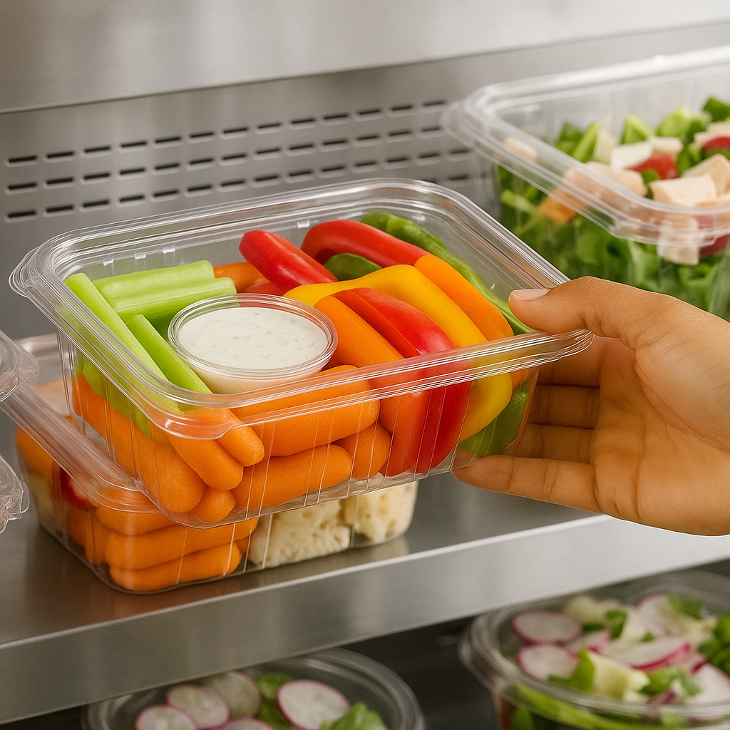 9"x7"x2.5" Hinged Rectangular Flat Lid 48oz PET Plastic Container (132pcs)