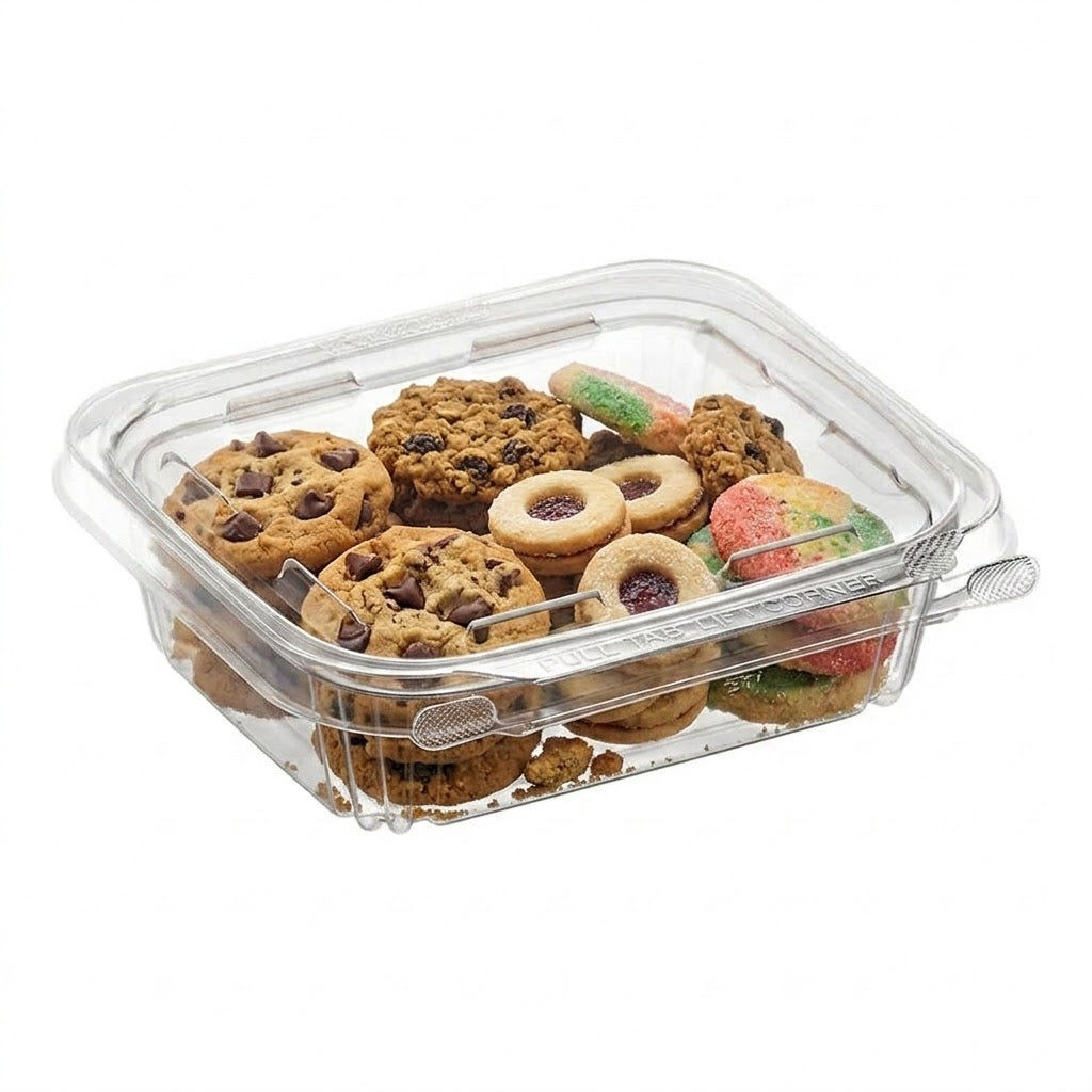 24oz Hinged Flat Lid Container with Safe Seal (200pcs)