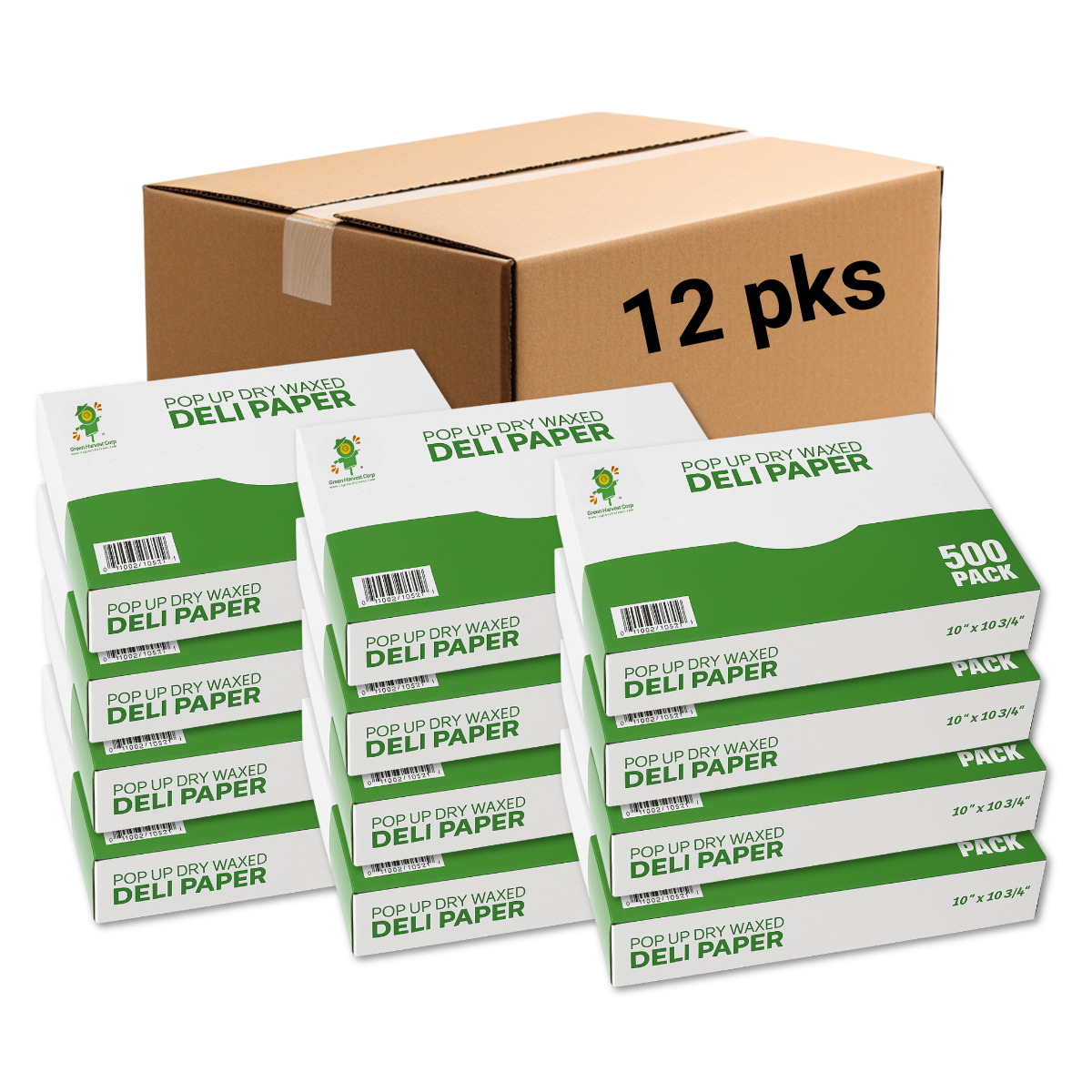 10"x10 3/4" Inter-folded Dry Wax Deli Paper (500sheets/12pks)