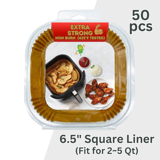 6.5" Square Air Fryer Liner (50 sheets) (52 packs)
