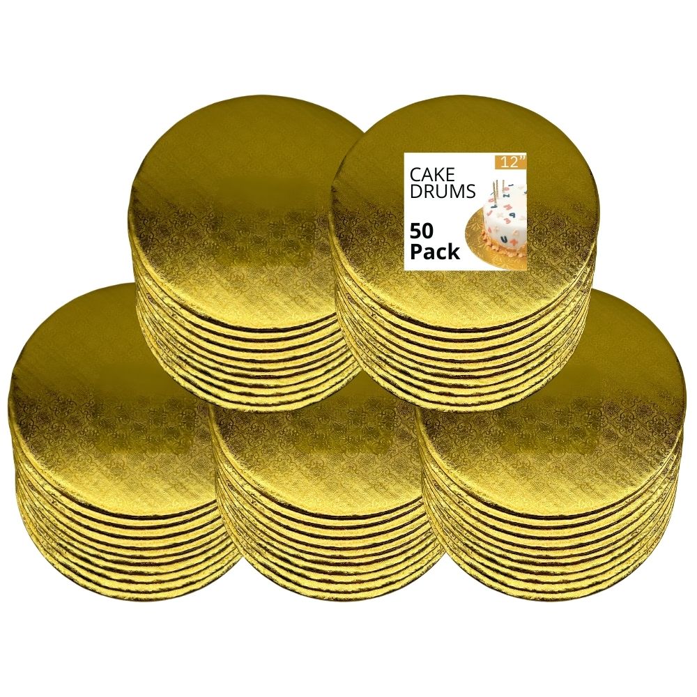 12" Gold Cake Drum 1/4" Thickness (50pcs)