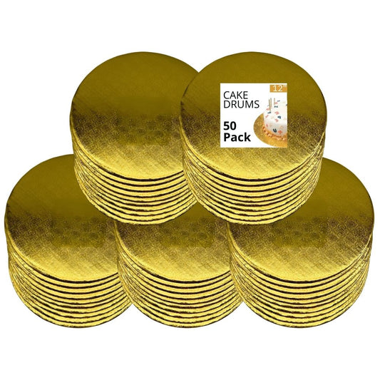 12" Gold Cake Drum 1/4" Thickness (50pcs)
