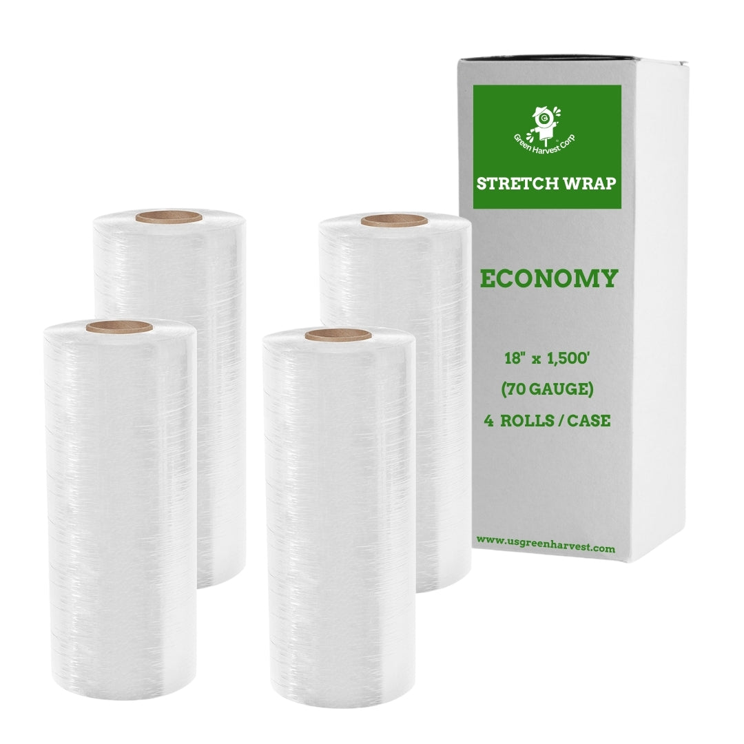 Shrink Wrap Stretch Film 18"x1,500FT 70GA (4 rolls)