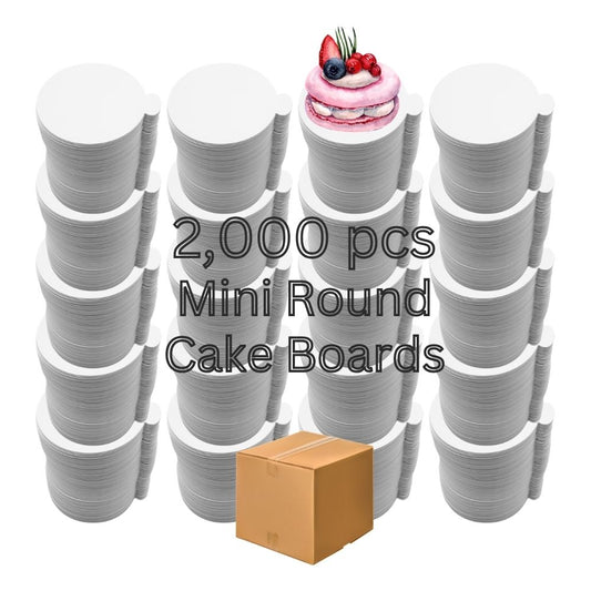 Mini Round Cake Board with Tab 3.5" (2000pcs)