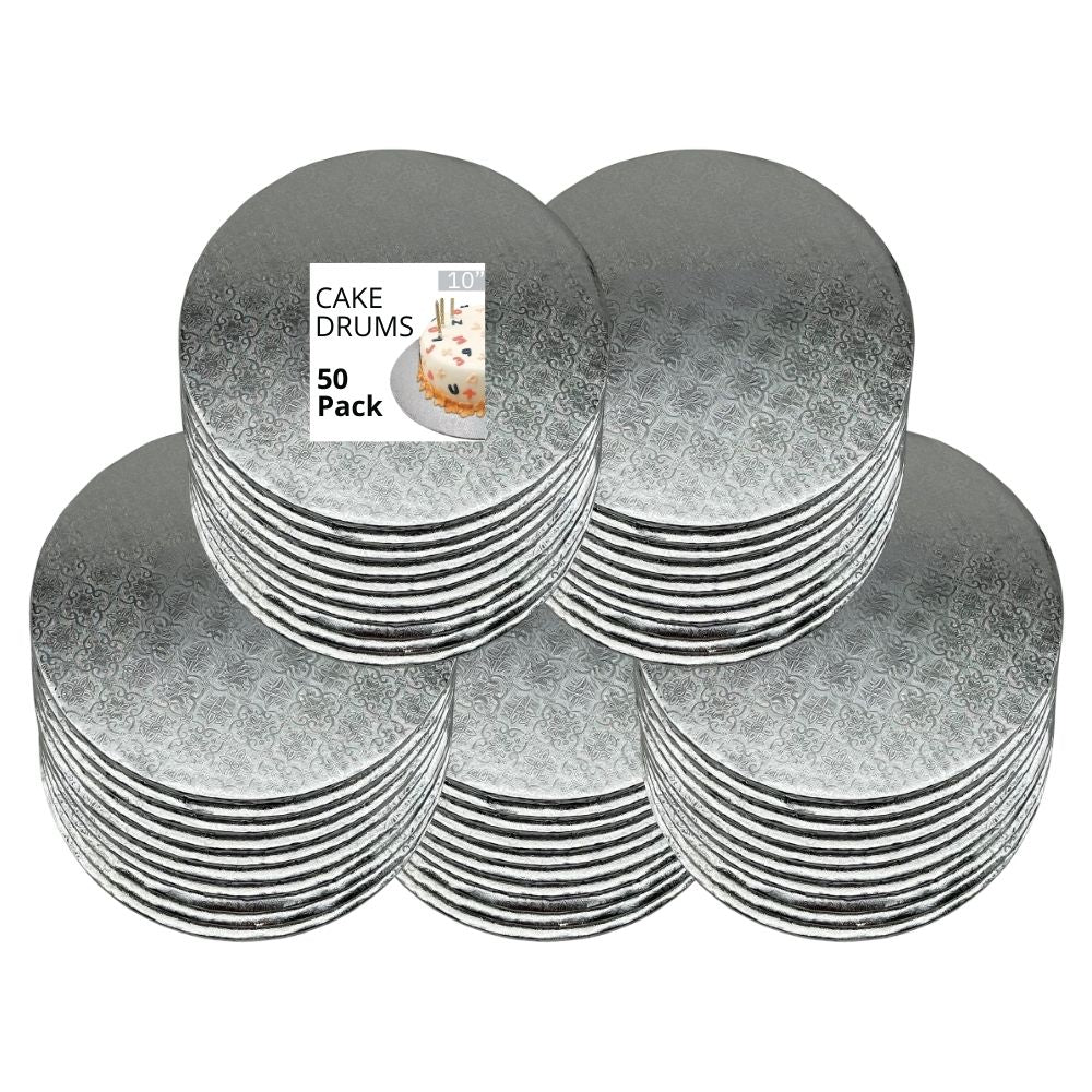 10" Silver Cake Drum 1/4" Thickness (50pcs)