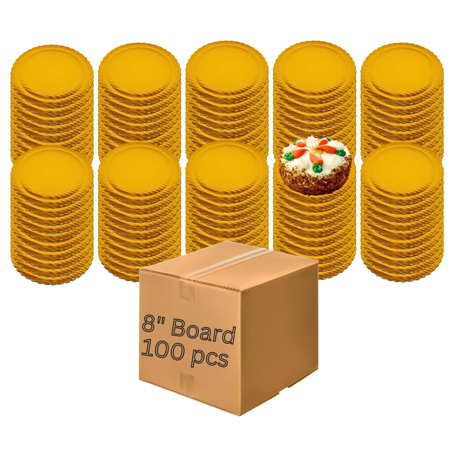 Single Wall Cake Board 8" (100pcs)