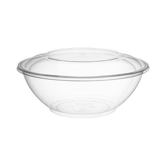 24oz Crystal Clear APET Plastic Bowl with Lid (200 pcs)
