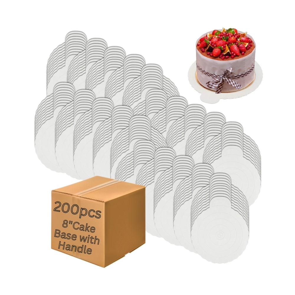 Ivory Color Cake and Mousse Board 8" with Tab (200pcs)