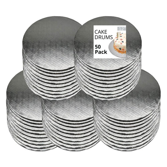 12" Silver Cake Drum 1/4" Thickness (50pcs)
