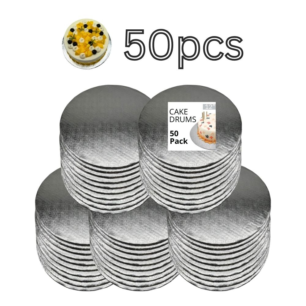 12" Silver Cake Drum 1/4" Thickness (50pcs)
