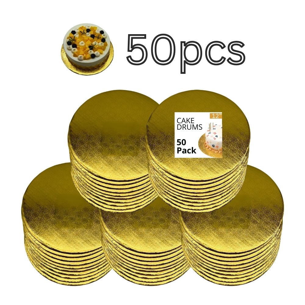 12" Gold Cake Drum 1/4" Thickness (50pcs)