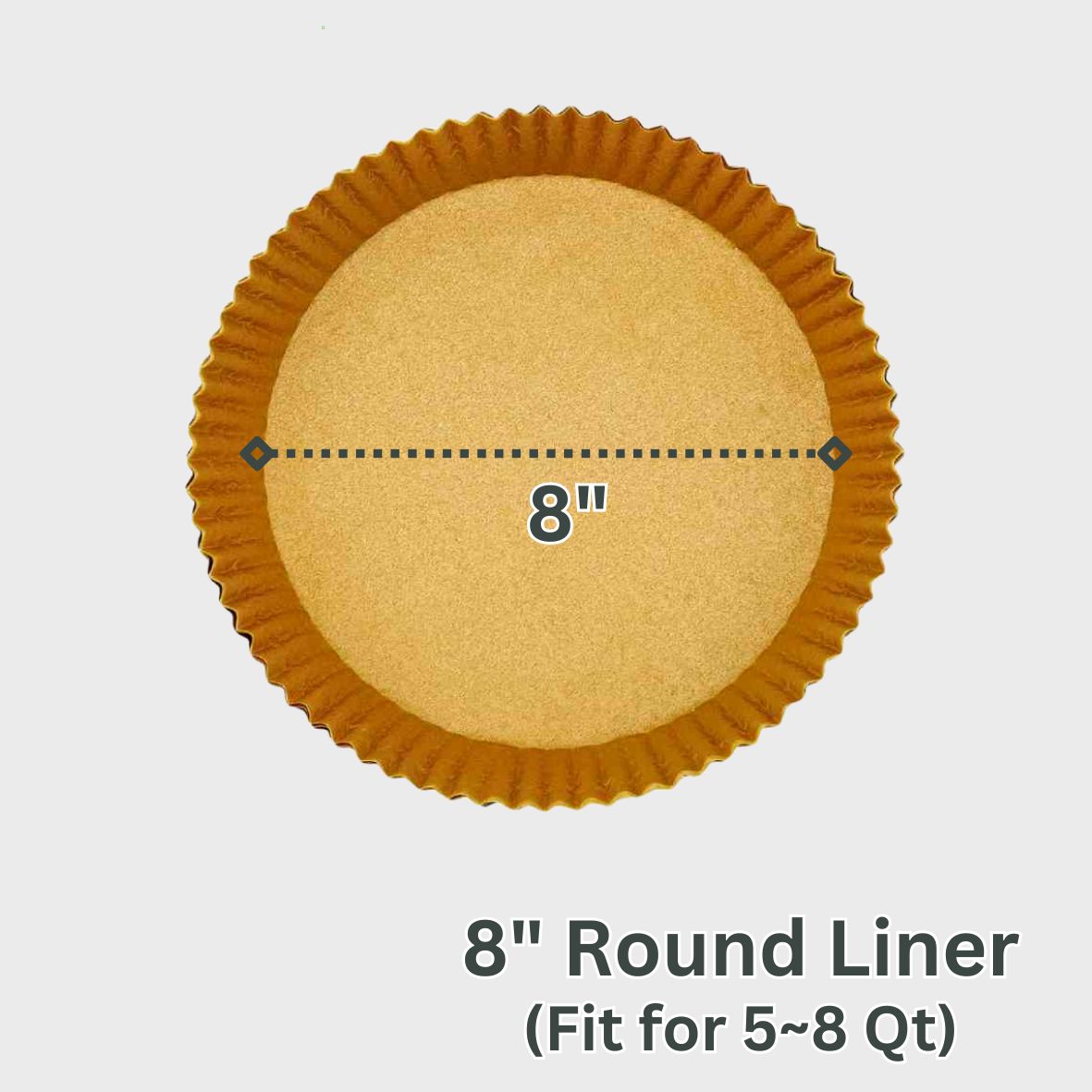 8" Round Air Fryer Liner (50 sheets) (52 packs)
