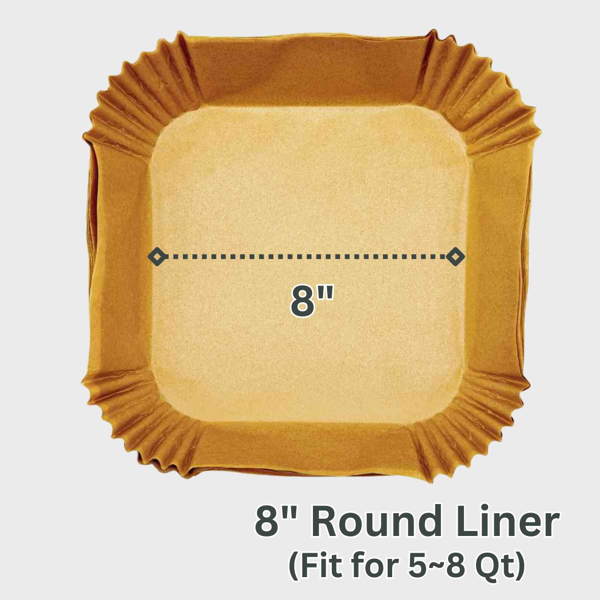 8" Square Air Fryer Liner (100 sheets) (40 packs)