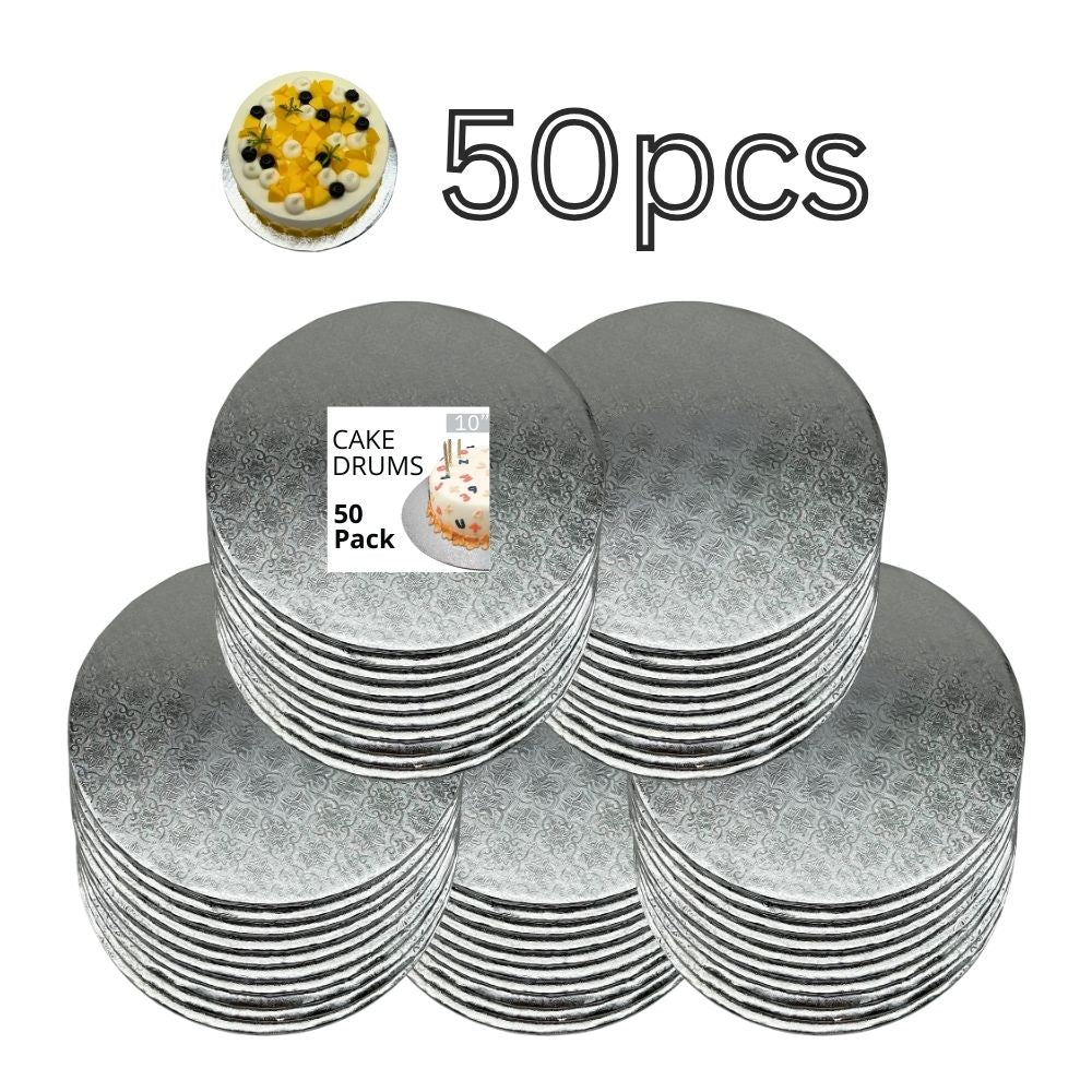 10" Silver Cake Drum 1/4" Thickness (50pcs)