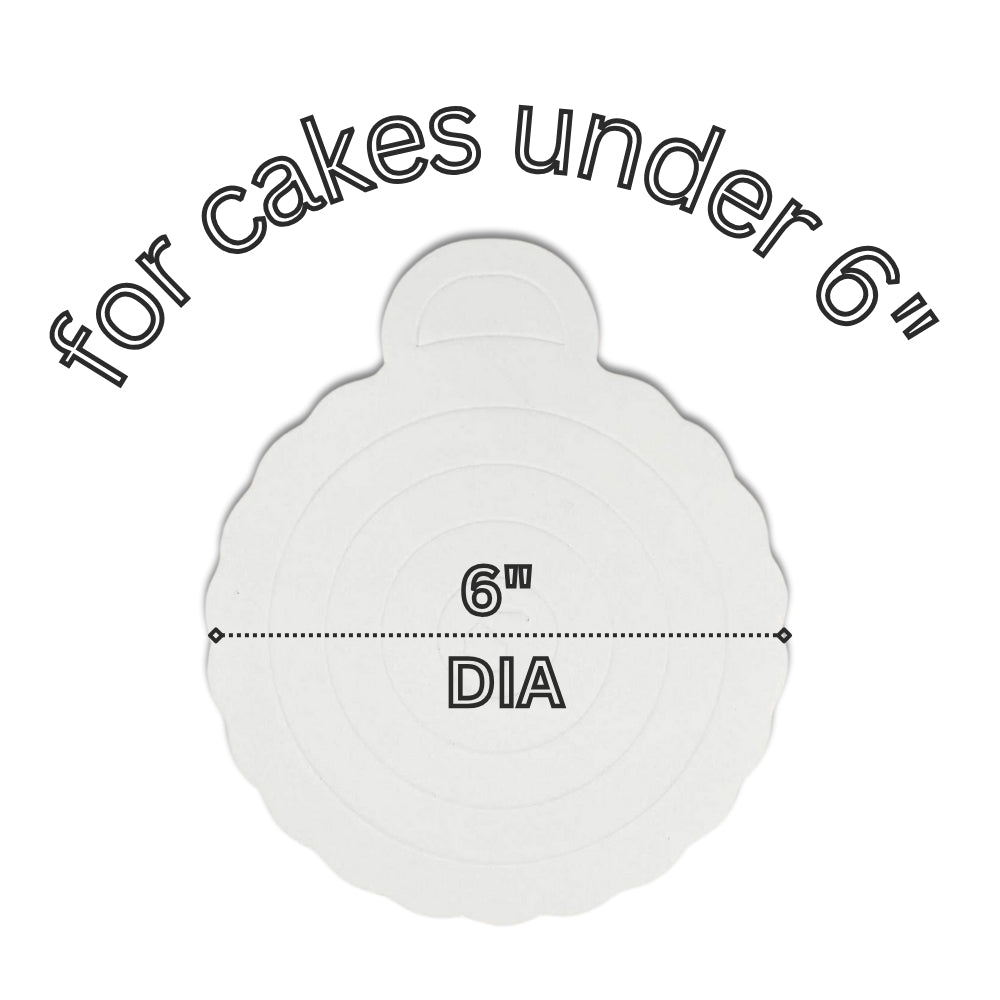 Ivory Color Cake and Mousse Board 6" with Tab (200pcs)