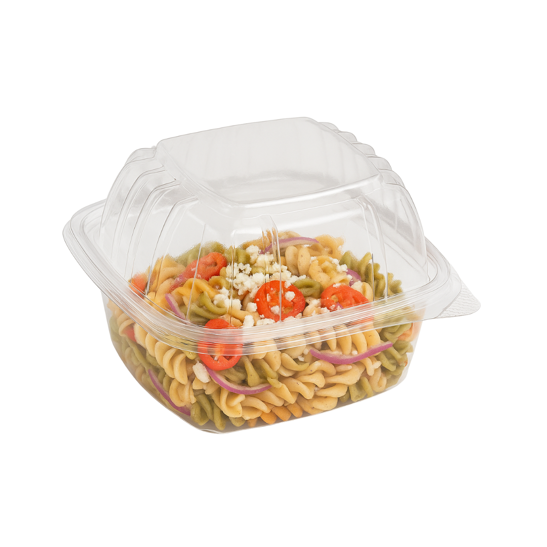 6"x5.5"x3.25" Hinged PET Plastic Container (250pcs)