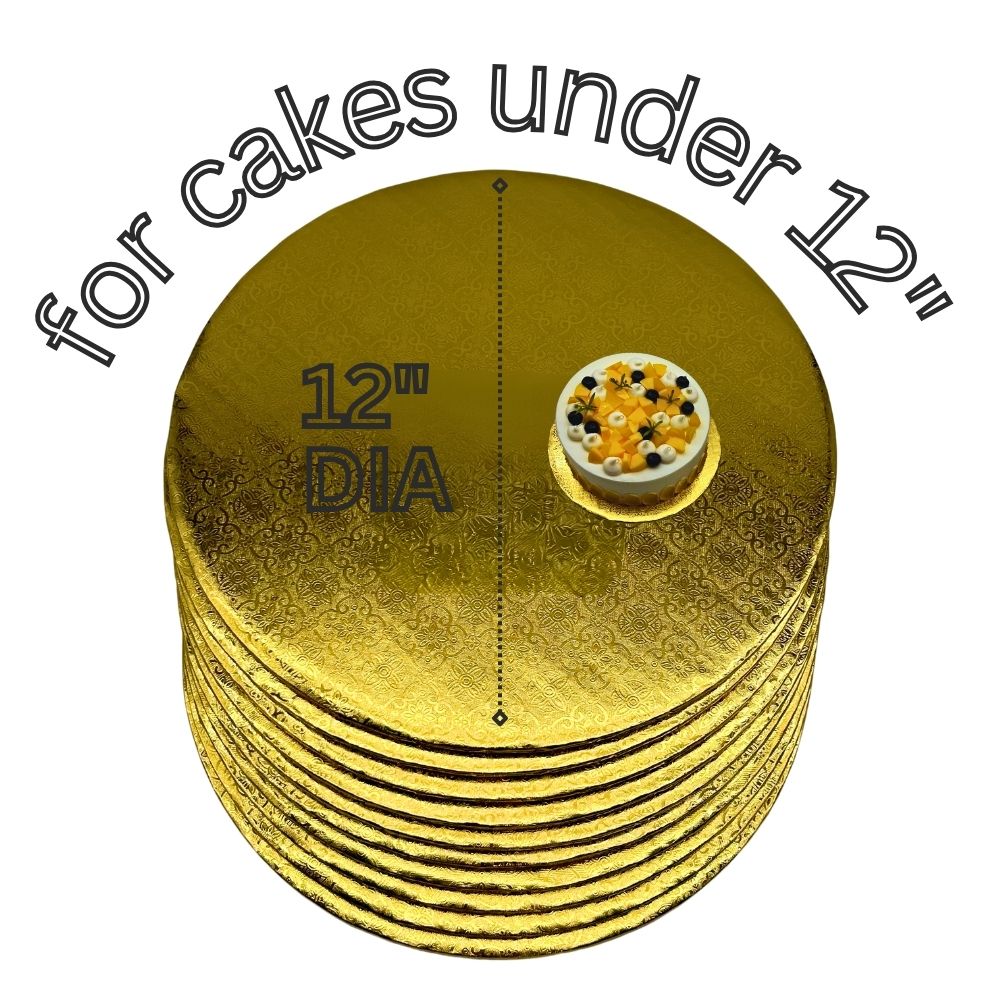 12" Gold Cake Drum 1/4" Thickness (50pcs)