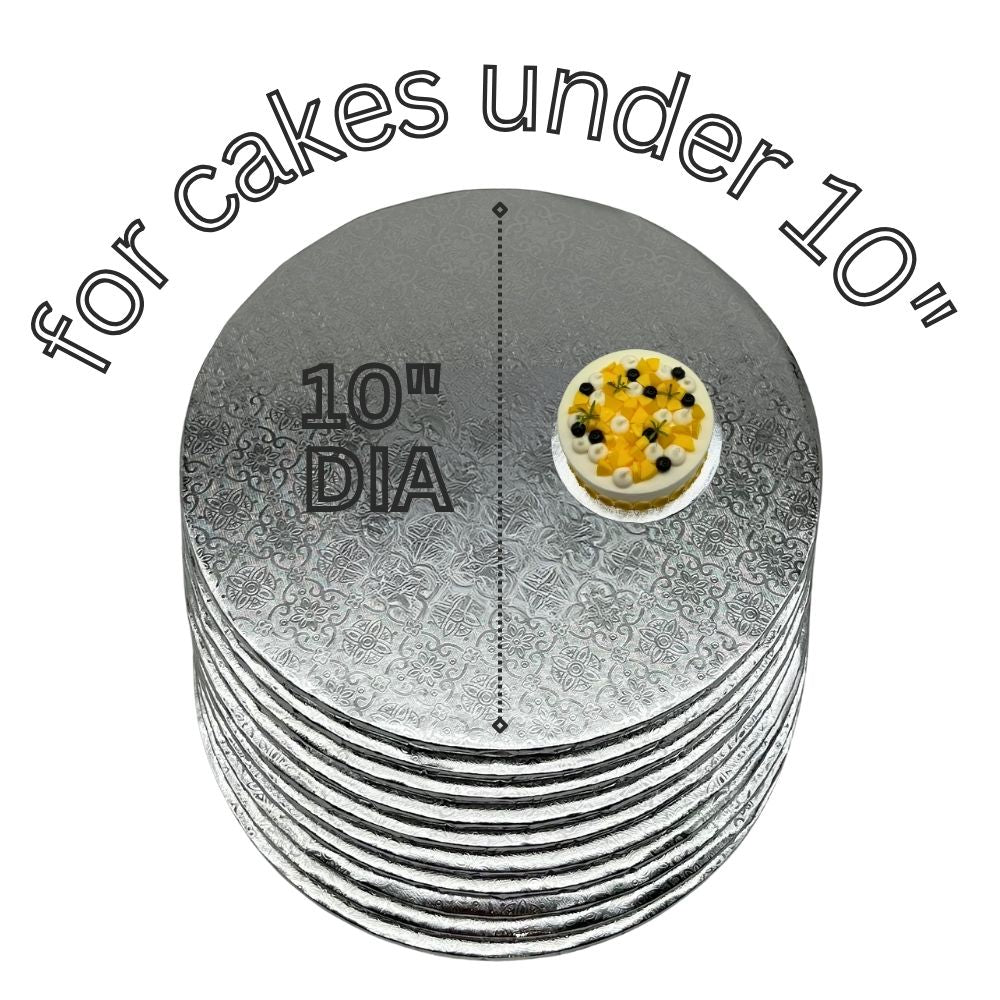 10" Silver Cake Drum 1/4" Thickness (50pcs)