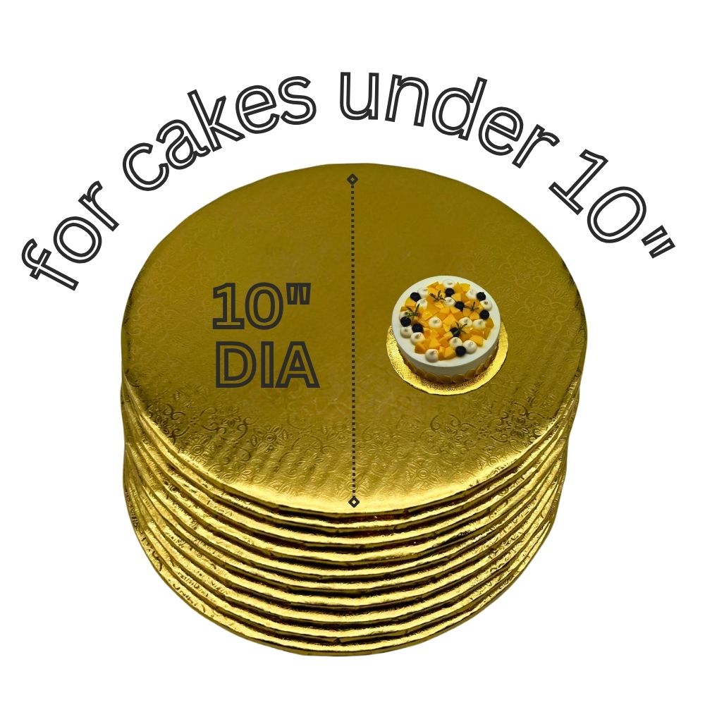 10" Gold Cake Drum 1/4" Thickness (50pcs)
