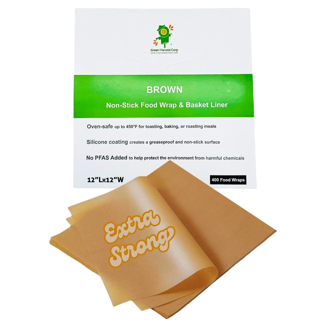 12"x12" Brown Baking Paper (400 sheets) (10 packs)