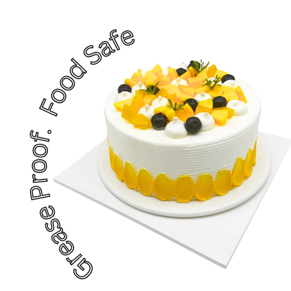 White 10"x10"x0.25" Square Wrapped Cake Board (50pcs)