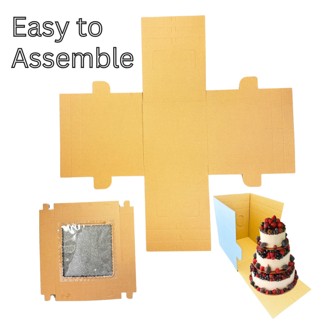 Adjustable Window Cake Box 10"x10"x12"/14" (25pcs)