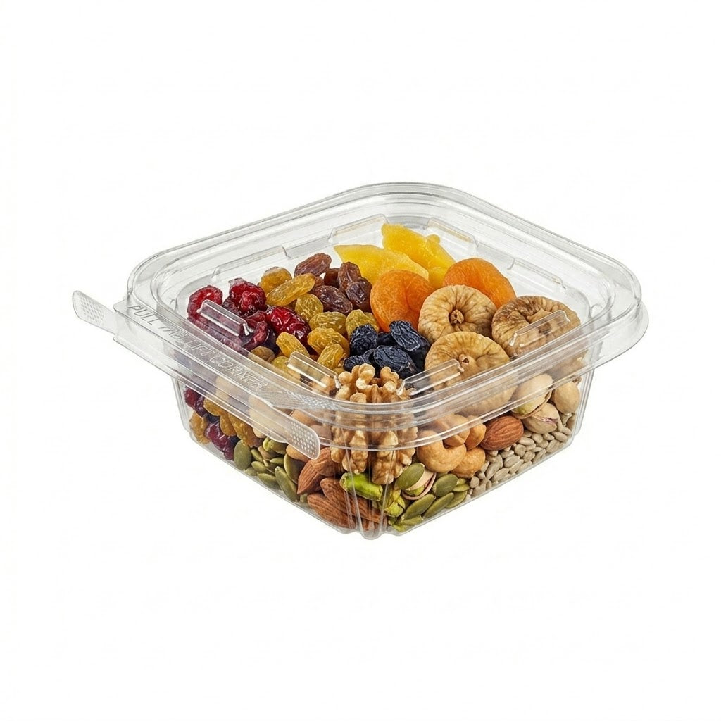 8oz Hinged Flat Lid Container with Safe Seal (200pcs)