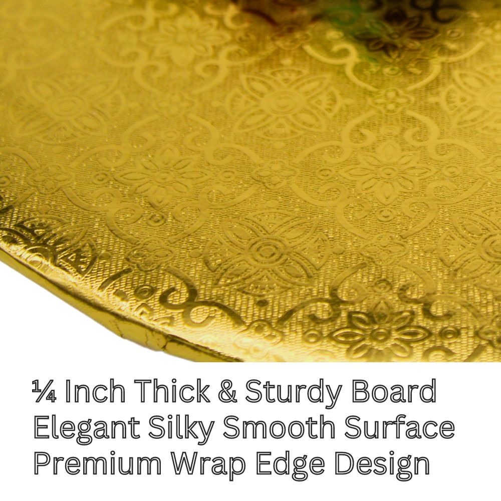 12" Gold Cake Drum 1/4" Thickness (50pcs)