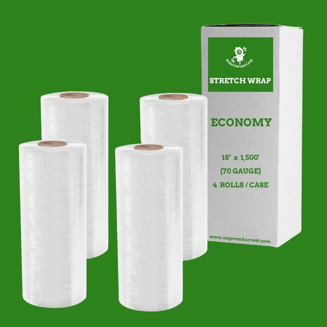 Shrink Wrap Stretch Film 18"x1,500FT 70GA (4 rolls)