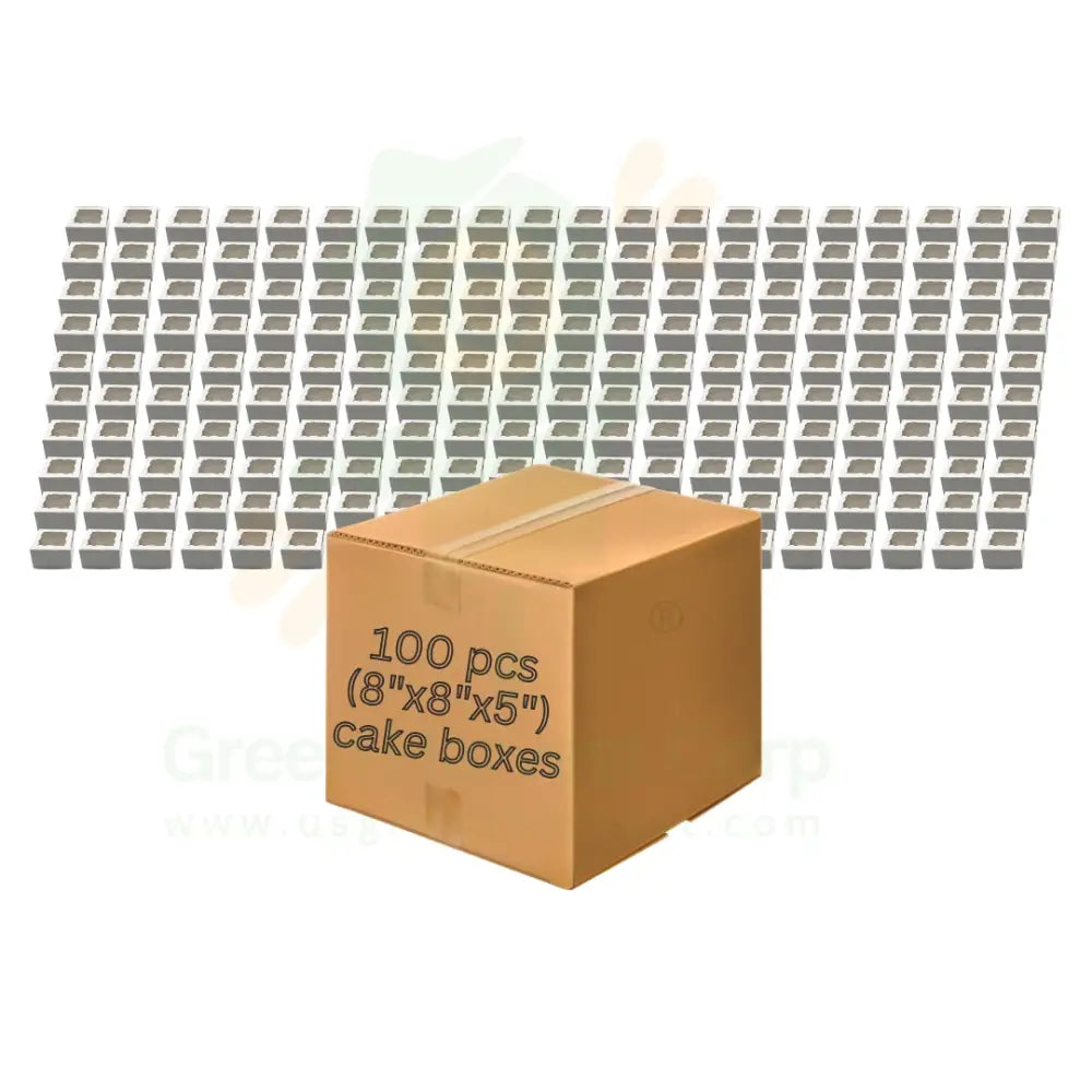 8’’ Cake Box With Window (300G) 100 Pcs (1 Case)