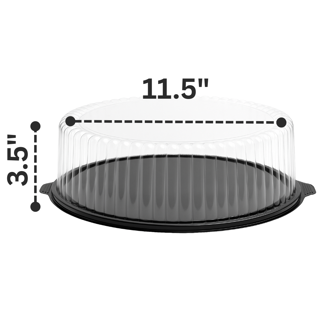 11.5" Low Dome Plastic Cake Display Container (2-Piece)