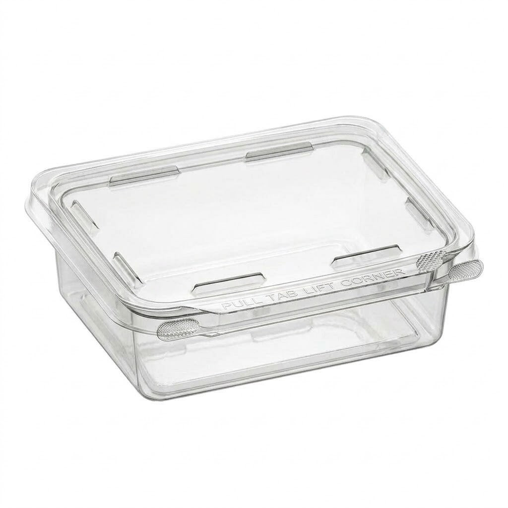48oz Hinged Flat Lid Container with Safe Seal (100pcs)