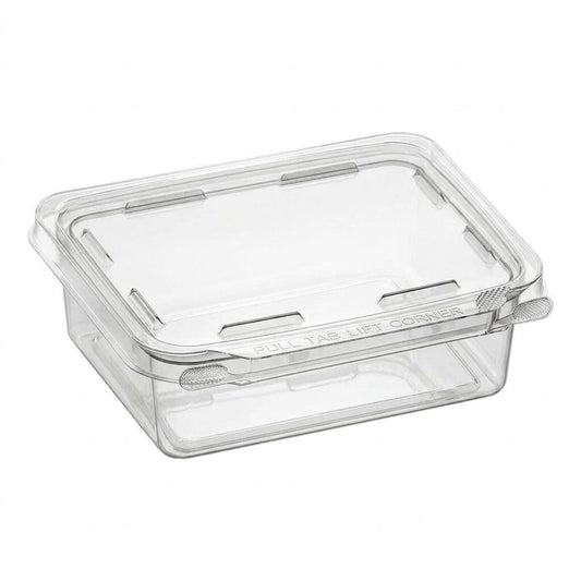 48oz Hinged Flat Lid Container with Safe Seal (100pcs)