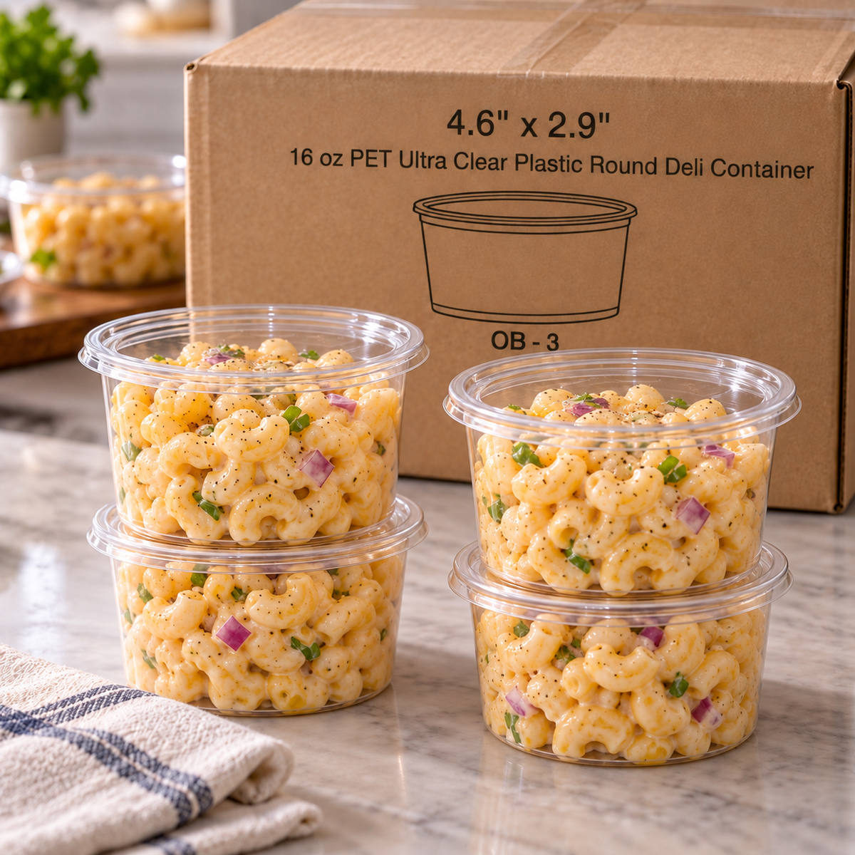 16oz Ultra Clear Plastic Deli Container (500pcs)