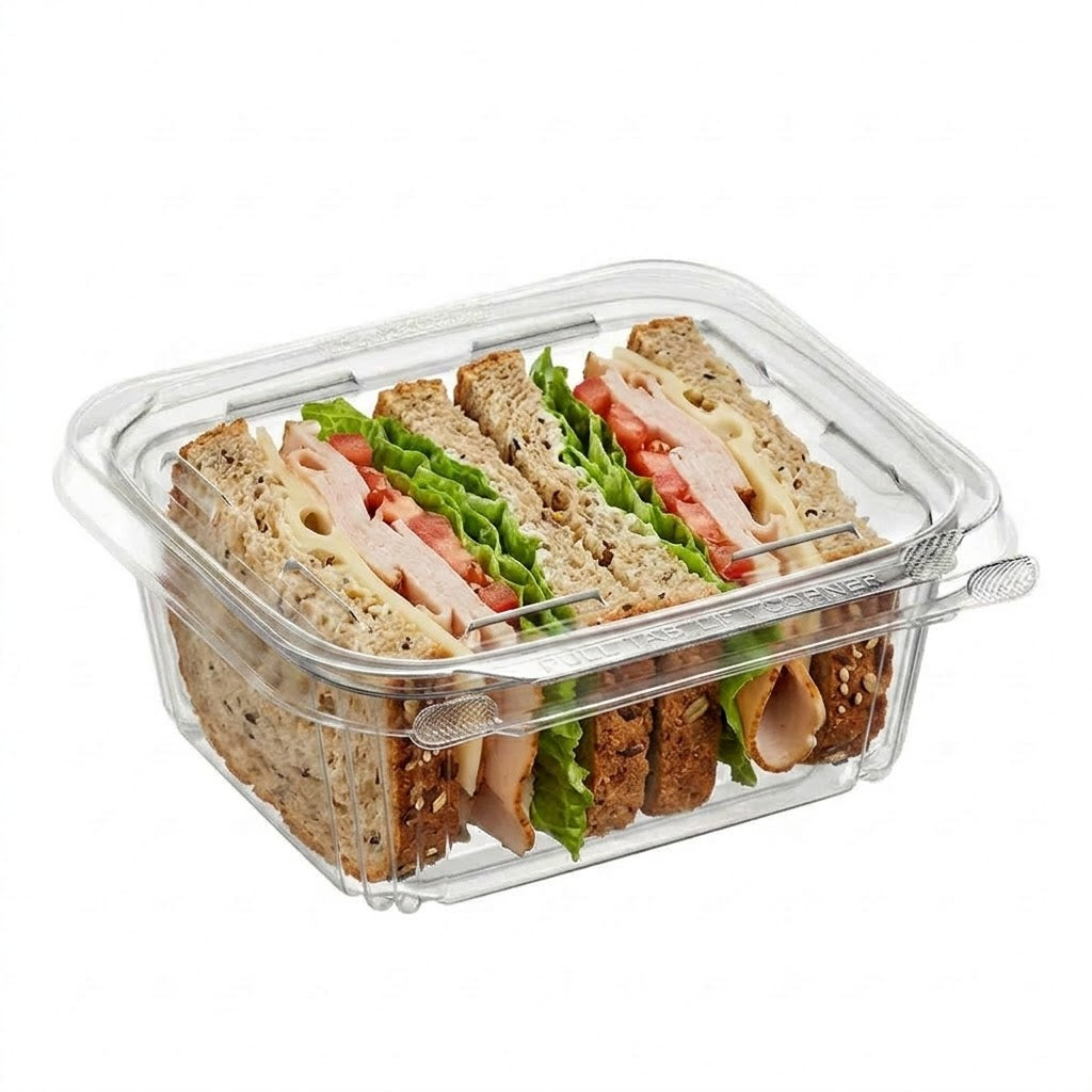 32oz Hinged Flat Lid Container with Safe Seal (200pcs)