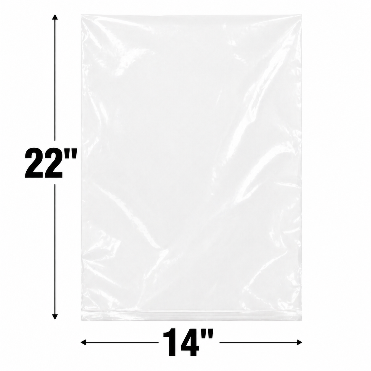 22"x14" Clear 2 Mil LDPE Bag (1000pcs)