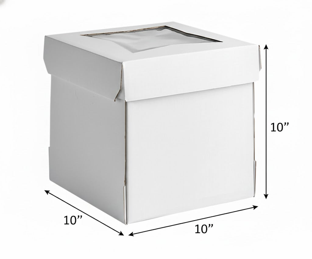 10"x10"x10" Tall Cake Box with Widow Top (25pcs)