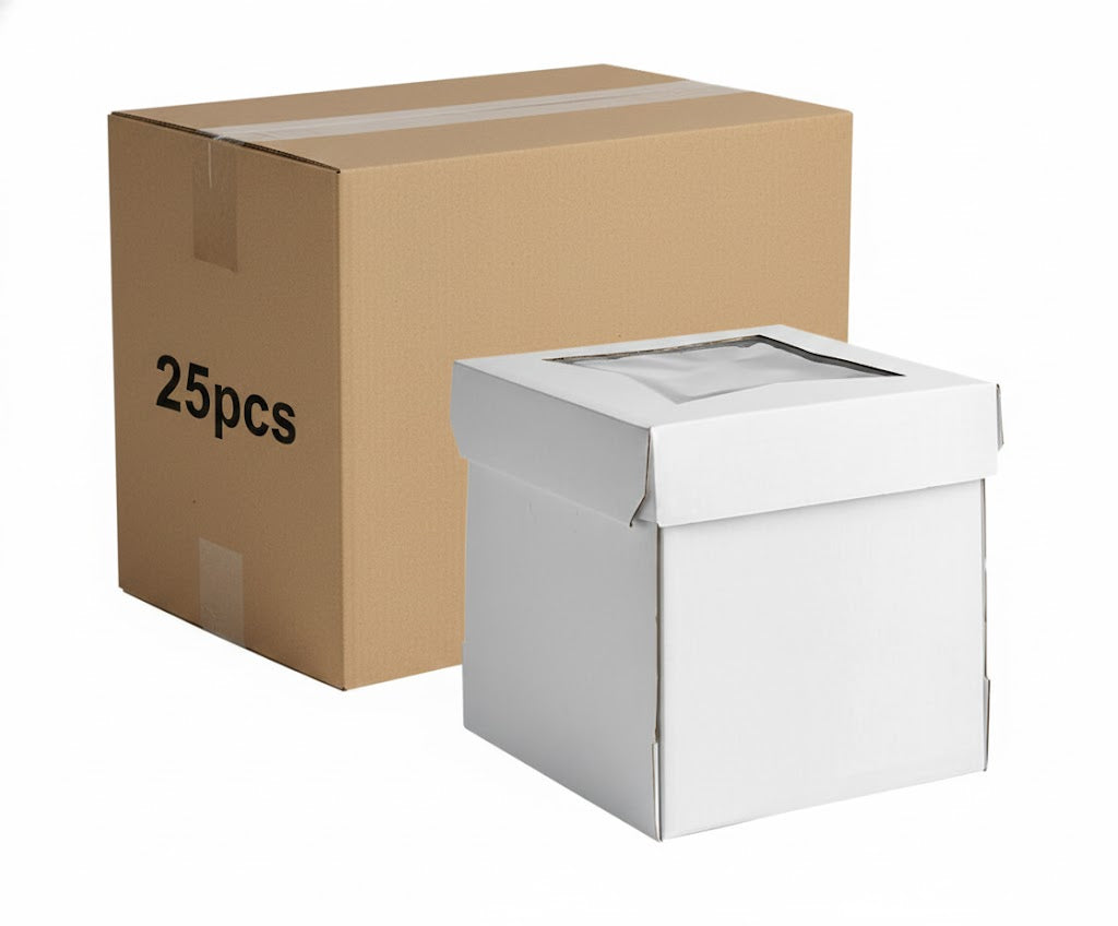 10"x10"x10" Tall Cake Box with Widow Top (25pcs)
