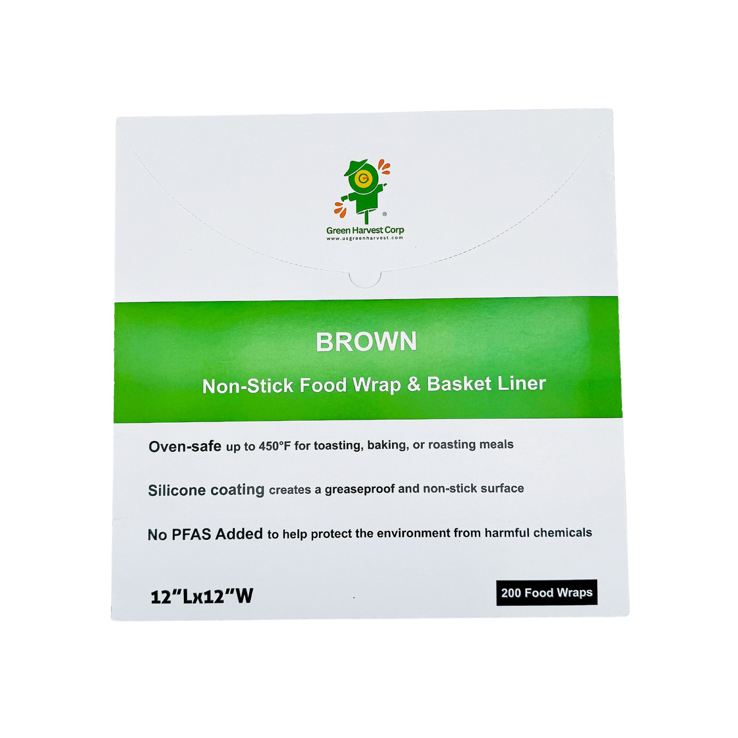 12"x12" Brown Baking Paper (200 sheets) (20 packs)